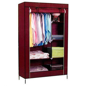 Тканевый шкаф органайзер для вещей на 2 секции складной 105х45х170см Storage Wardrobe Цвет: темно-серый