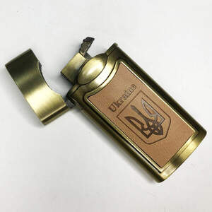 Турбо-зажигалка карманная Украина 66816, ветрозащитная зажигалка, подарочные зажигалки